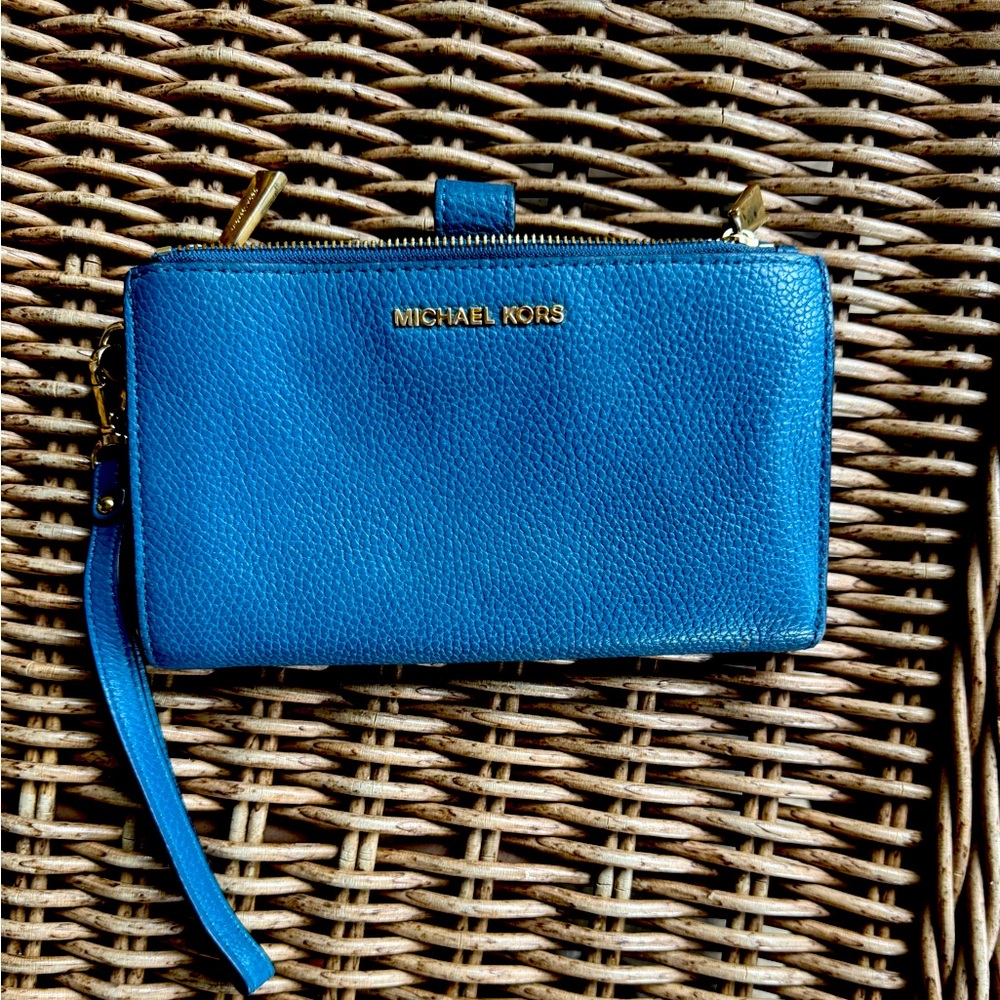 Michael Kors Vibrant Blue Wristlet & Phone Case
